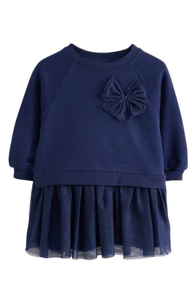NEXT NEXT Kids' Bow Appliqué Mixed Media Dress