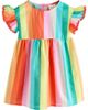 NEXT NEXT Kids' Bright Rainbow Ruffle Cotton Dress - 1