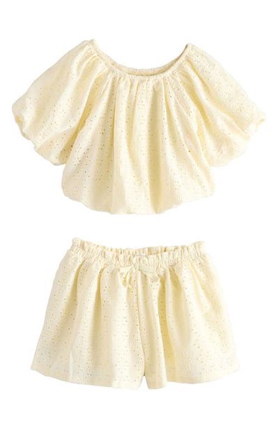 NEXT NEXT Kids' Broderie Top & Shorts Set