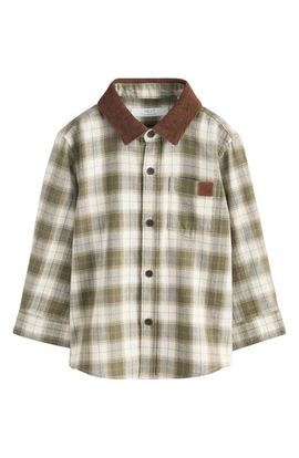 NEXT NEXT Kids' Check Cotton Flannel Button-Up Shirt
