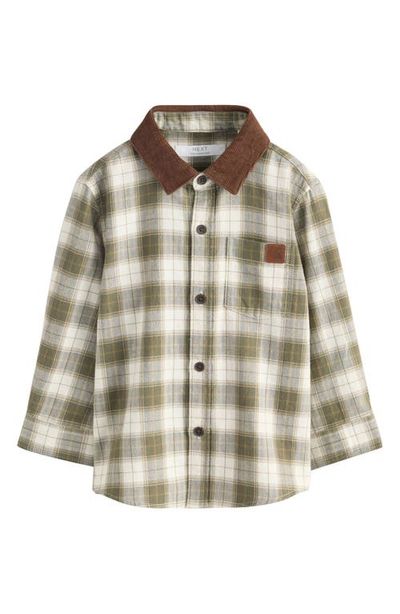 NEXT NEXT Kids' Check Cotton Flannel Button-Up Shirt