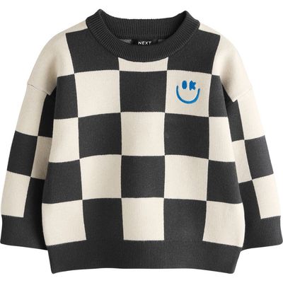 NEXT NEXT Kids' Checkerboard Knit Sweater