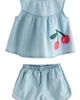 NEXT NEXT Kids' Cherry Appliqué Sleeveless Denim Top & Shorts Set - 1