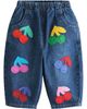 NEXT NEXT Kids' Cherry Appliqué Straight Leg Jeans - 1