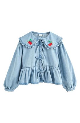 NEXT NEXT Kids' Cherry Collar Denim Top