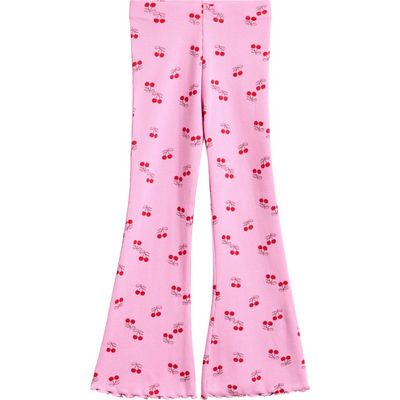 NEXT NEXT Kids' Cherry Print Rib Flare Leggings