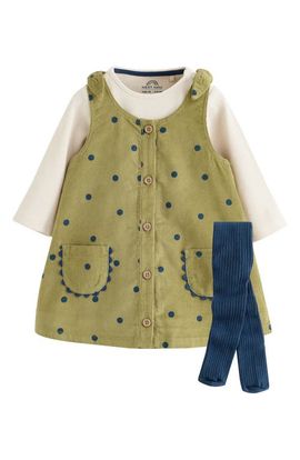NEXT NEXT Kids' Corduroy Pinafore, Bodysuit & Tights Set