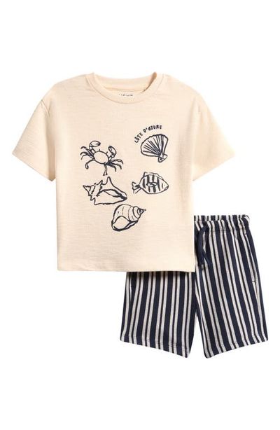 NEXT NEXT Kids' Côte d'Azur Cotton T-Shirt & Shorts Set