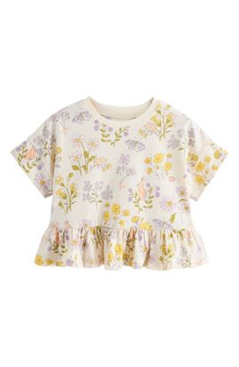 NEXT NEXT Kids' Ditsy Frill Floral Cotton T-Shirt