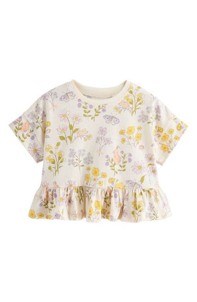 NEXT NEXT Kids' Ditsy Frill Floral Cotton T-Shirt