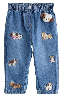 NEXT NEXT Kids' Dog Embroidered Wide Leg Jeans