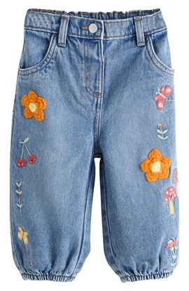 NEXT NEXT Kids' Embroidered Barrel Leg Jeans