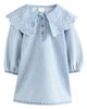NEXT NEXT Kids' Embroidered Collar Denim Dress - 1