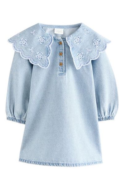 NEXT NEXT Kids' Embroidered Collar Denim Dress
