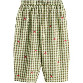 NEXT NEXT Kids' Embroidered Cotton Gingham Pants