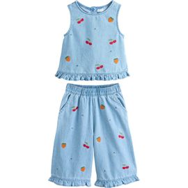 NEXT NEXT Kids' Embroidered Denim Tank & Pants Set