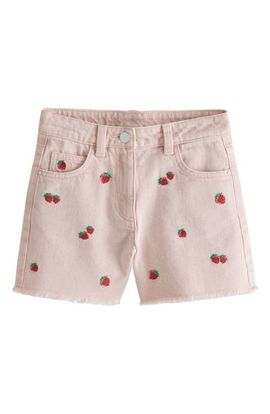 NEXT NEXT Kids' Embroidered Fruit Denim Shorts