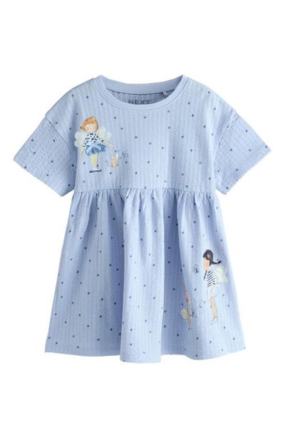 NEXT NEXT Kids' Fairy Print Rib Jersey Dress