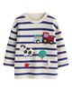 NEXT NEXT Kids' Farm Appliqué Stripe Cotton Shirt - 1