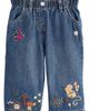 NEXT NEXT Kids' Floral Character Embroidered Jeans - 1