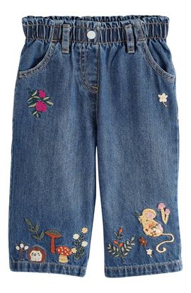 NEXT NEXT Kids' Floral Character Embroidered Jeans