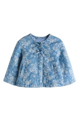 NEXT NEXT Kids' Floral Quilted Denim Jacket