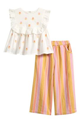 NEXT NEXT Kids' Frill Top & Stripe Pants Set