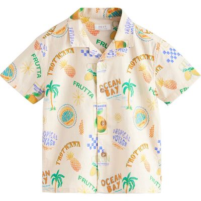 NEXT NEXT Kids' Fruit Print Short Sleeve Button-Up Shirt