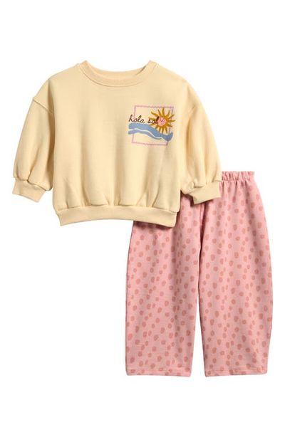 NEXT NEXT Kids' Graphic Sweatshirt & Wide Leg Sweatpants Set