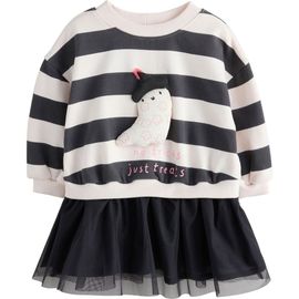 NEXT NEXT Kids' Halloween Appliqué Mixed Media Sweatshirt Dress