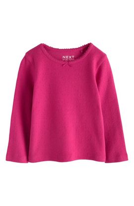 NEXT NEXT Kids' Long Sleeve Cotton Pointelle Top