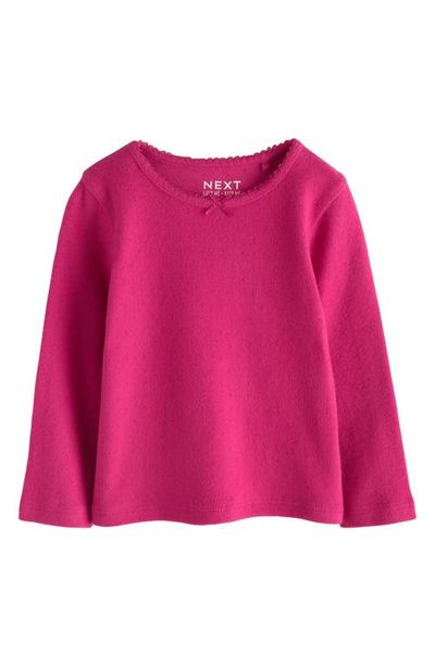 NEXT NEXT Kids' Long Sleeve Cotton Pointelle Top
