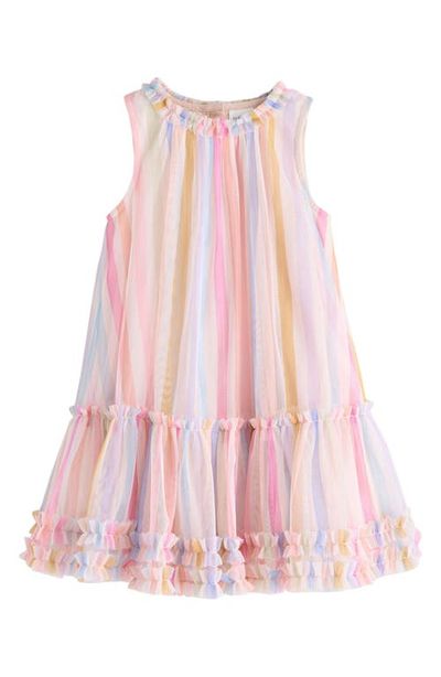 NEXT NEXT Kids' Mesh Rainbow Stripe Dress