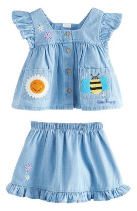 NEXT NEXT Kids' Patchwork Frill Top & Skirt Set