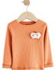 NEXT NEXT Kids' Pumpkin Appliqué Rib Long Sleeve Top - 1