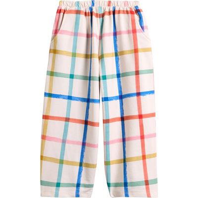 NEXT NEXT Kids' Rainbow Check Barrel Leg Cotton Pants