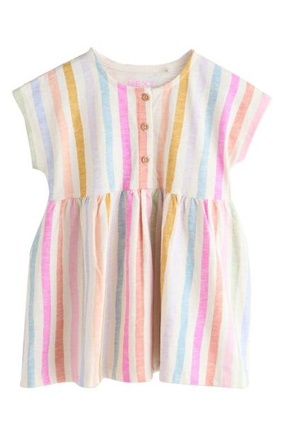 NEXT NEXT Kids' Rainbow Cotton Button-Up Dress