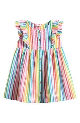 NEXT NEXT Kids' Rainbow Stripe Cotton Dress