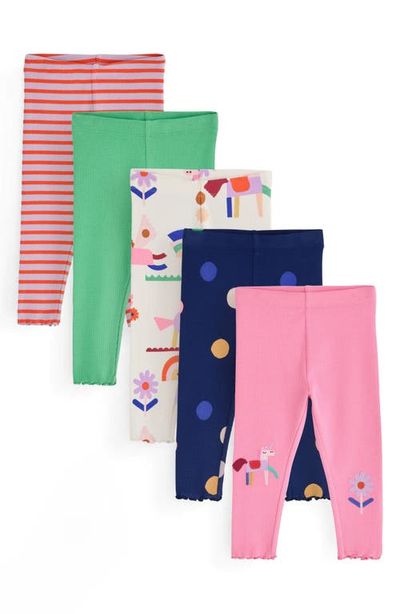 NEXT NEXT Kids' Rib 5-Pack Print Leggings