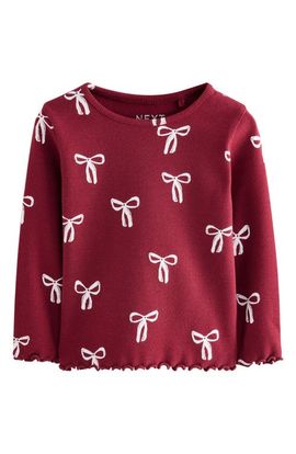 NEXT NEXT Kids' Ribbon Print Cotton Rib T-Shirt