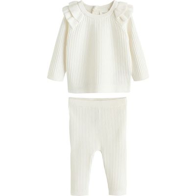 NEXT NEXT Kids' Ruffle Rib Top & Leggings Set