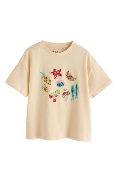 NEXT NEXT Kids' Sequin Embellished Seaside T-Shirt