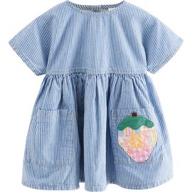 NEXT NEXT Kids' Strawberry Patch Stripe Denim Dress