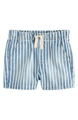 NEXT NEXT Kids' Stripe Cotton Denim Drawstring Shorts