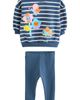 NEXT NEXT Kids' Stripe Floral Appliqué Graphic Sweatshirt & Rib Leggings Set - 1