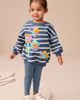 NEXT NEXT Kids' Stripe Floral Appliqué Graphic Sweatshirt & Rib Leggings Set - 2