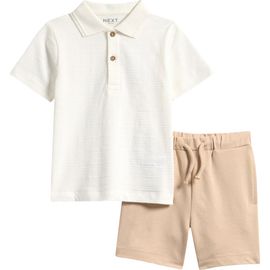 NEXT NEXT Kids' Textured Polo & Shorts Set
