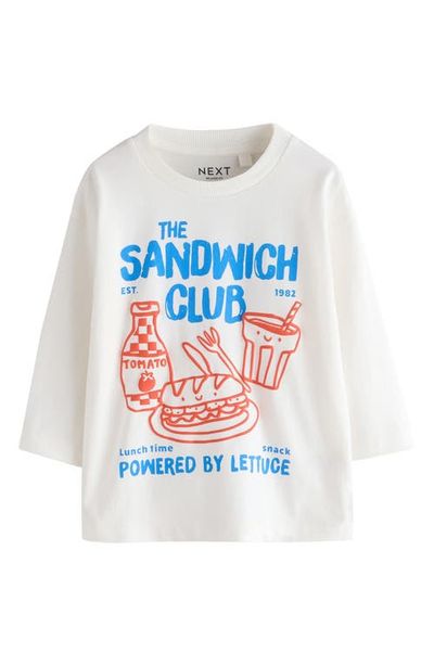 NEXT NEXT Kids' The Sandwich Club Long Sleeve Cotton Graphic T-Shirt