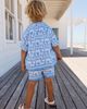 NEXT NEXT Kids' Tile Print Button-Up Shirt & Shorts Set - 3