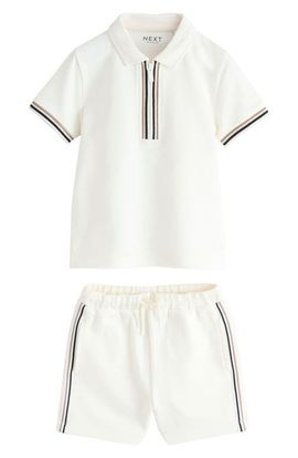 NEXT NEXT Kids' Zip Polo & Shorts Set